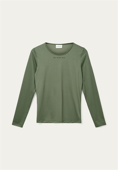 Blanche Comfy T-shirt LS Deep Lichen Green-Shop Online Hos Blossom