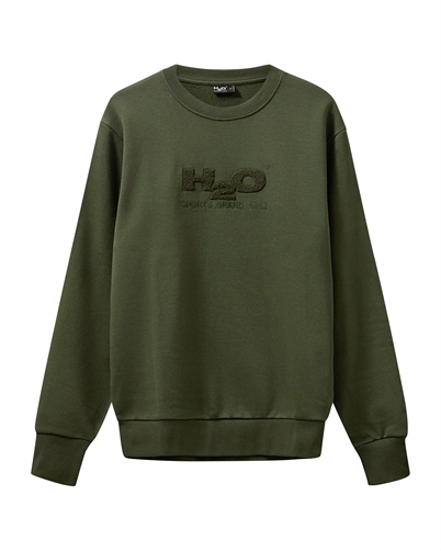 H2O Logo O'neck Sweatshirt Army-Shop Online Hos Blossom