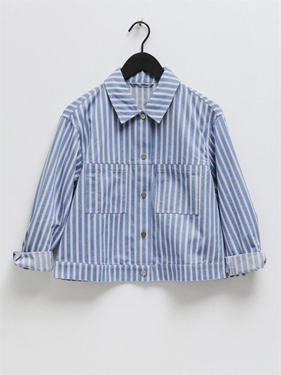 Object Objsola Twill Skjorte Lapis Blue White Shop Online Hos Blossom