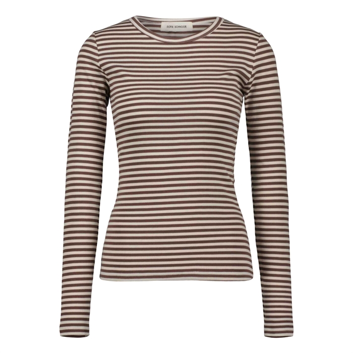 Sofie Schnoor SNOS433 Bluse Brown Striped-Shop Online Hos Blossom