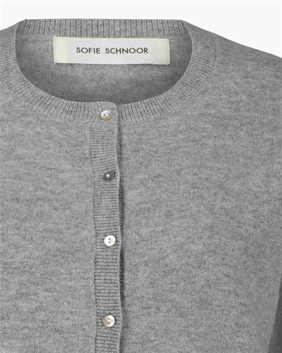 Sofie Schnoor Snos431 Cardigan Grey Melange-Shop Online Hos Blossom